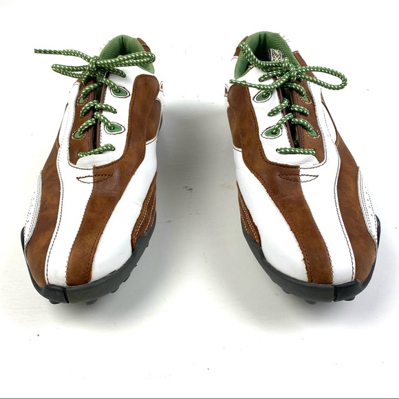 Footjoy lopro collection golf soft spike shoes leather white brown size 8 - Picture 2 of 7
